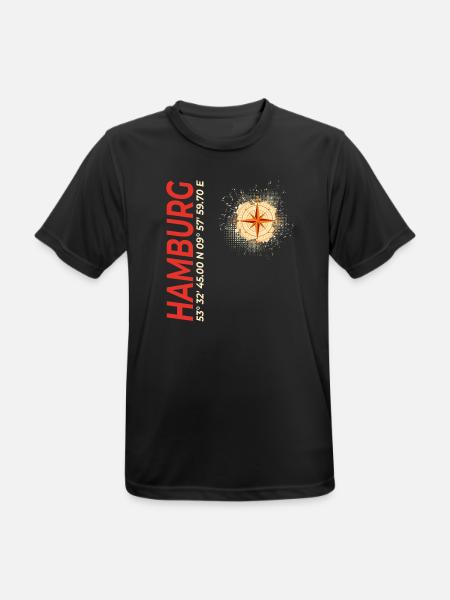 Hamburg - Männer T-Shirt atmungsaktiv - Schwarz
