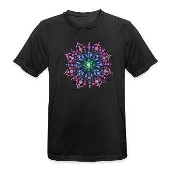Mandala Liebe - Männer T-Shirt atmungsaktiv - Schwarz - Vorne - AI Model Male 178 light (178cm)
