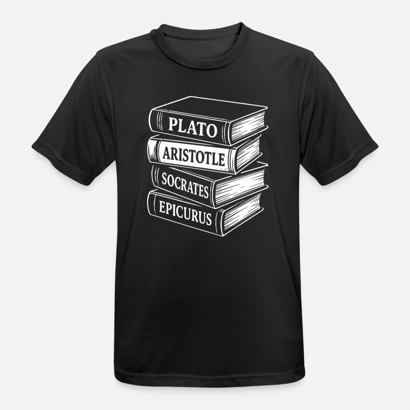 Classical Philosophers Book Stack Design - Men's Breathable T-Shirt - black