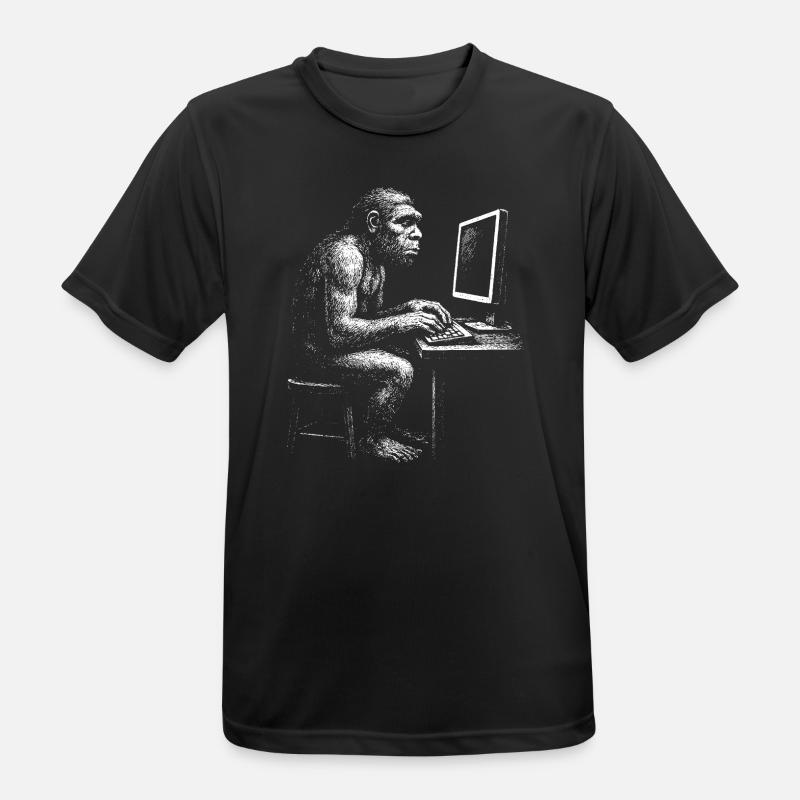 Digital Coder Homo Erectus Geschenk - Männer T-Shirt atmungsaktiv - Schwarz