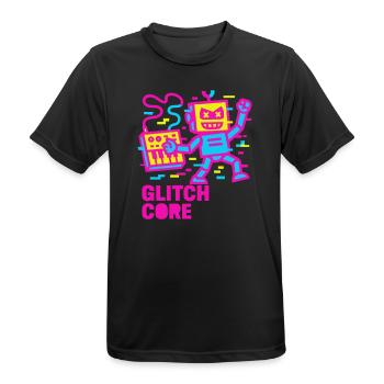 Glitchcore! - Männer T-Shirt atmungsaktiv - Schwarz - Vorne - AI Model Male 178 light (178cm)