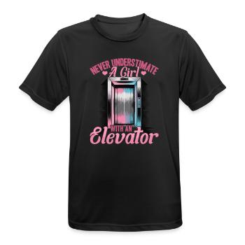 Ascenseur pour tout-petits et enfants - T-shirt respirant Homme - noir - Devant - AI Model Male 178 light (178cm)