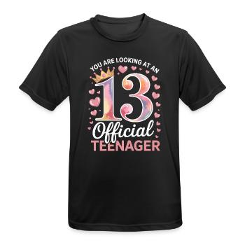 13th birthday teenager gift - Men's Breathable T-Shirt - black - Front - AI Model Male 178 light (178cm)