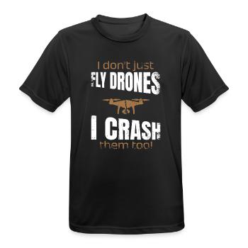 I dont just fly drones I crash them too - Männer T-Shirt atmungsaktiv - Schwarz - Vorne - AI Model Male 178 light (178cm)