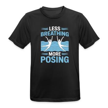 Synchronized swimming Artistic swimming Water sports - Men's Breathable T-Shirt - black - Front - AI Model Male 178 light (178cm)
