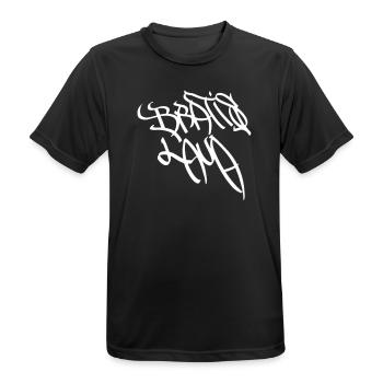 Abstract graffiti motif from Bratislava - Men's Breathable T-Shirt - black - Front - AI Model Male 178 light (178cm)