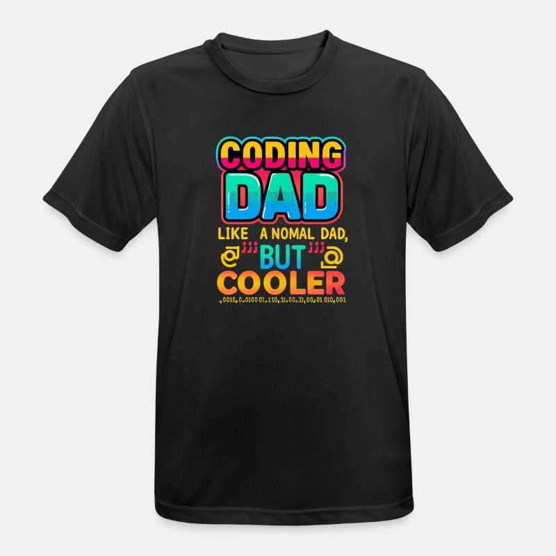 Coding Dad Cooler, Programmer  - Men's Breathable T-Shirt - black
