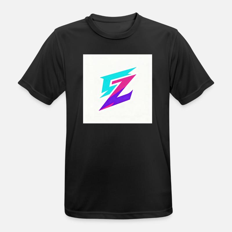 Zigzag Neon Gradient Logo - Men's Breathable T-Shirt - black