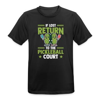 Pickleball Gurken Kombination Dinkball Outfit - Männer T-Shirt atmungsaktiv - Schwarz - Vorne - AI Model Male 178 light (178cm)