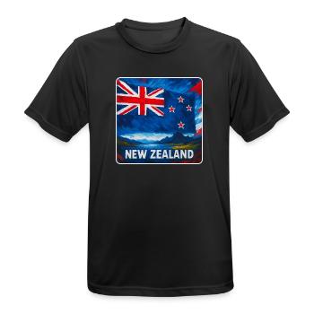 Neuseeland Flaggen Design - Männer T-Shirt atmungsaktiv - Schwarz - Vorne - AI Model Male 178 light (178cm)