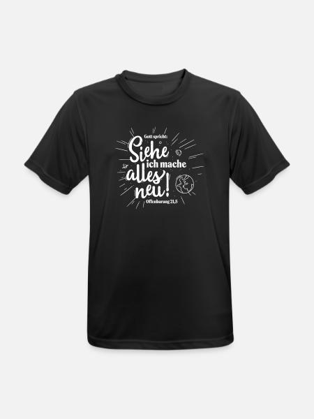 Gott spricht: Siehe ich mache alles neu - Männer T-Shirt atmungsaktiv - Schwarz