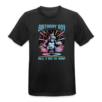 Birthday Gamer VR - Men's Breathable T-Shirt - black - Front - AI Model Male 178 light (178cm)