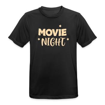 Movie Night Handlettering Stars - Men's Breathable T-Shirt - black - Front - AI Model Male 178 light (178cm)