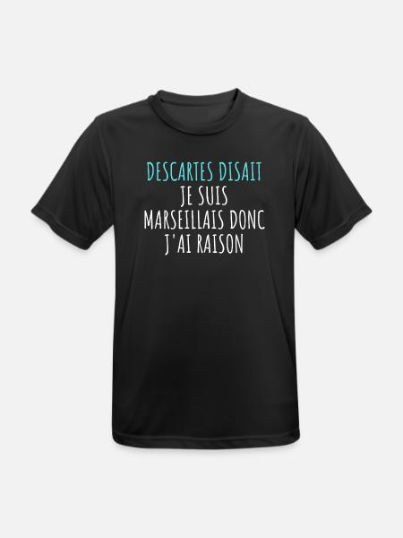 Philosophie Marseille - Parodie Descartes Sud - Männer T-Shirt atmungsaktiv - Schwarz