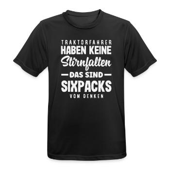 Traktorfahrer haben keine Stirnfalten - Männer T-Shirt atmungsaktiv - Schwarz - Vorne - AI Model Male 178 light (178cm)