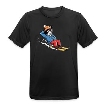 Relaxed Ski Dog With Sunglasses And Hat - Men's Breathable T-Shirt - black - Front - AI Model Male 178 light (178cm)