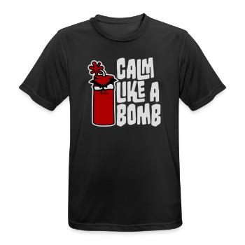 Calme comme une bombe Paradoxe Ironie Humour Blague explosive - T-shirt respirant Homme - noir - Devant - AI Model Male 178 light (178cm)