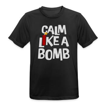 Calme comme une bombe Paradoxe Ironie Humour Blague explosive - T-shirt respirant Homme - noir - Devant - AI Model Male 178 light (178cm)