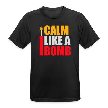 Calme comme une bombe Paradoxe Ironie Humour Blague explosive - T-shirt respirant Homme - noir - Devant - AI Model Male 178 light (178cm)
