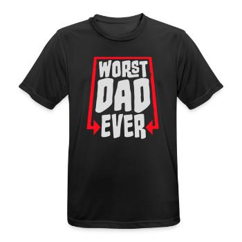 Le pire papa de tous les temps Drôle Sarcastique Papa pour la fête des pères - T-shirt respirant Homme - noir - Devant - AI Model Male 178 light (178cm)