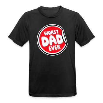 Le pire papa de tous les temps Drôle Sarcastique Papa pour la fête des pères - T-shirt respirant Homme - noir - Devant - AI Model Male 178 light (178cm)