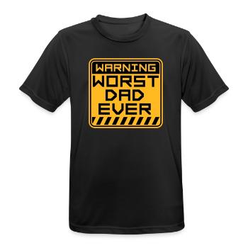 Le pire papa de tous les temps Drôle Sarcastique Papa pour la fête des pères - T-shirt respirant Homme - noir - Devant - AI Model Male 178 light (178cm)
