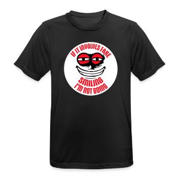 S’il s’agit d’un faux sourire, je ne vais pas le dire - T-shirt respirant Homme - noir - Devant - AI Model Male 178 light (178cm)
