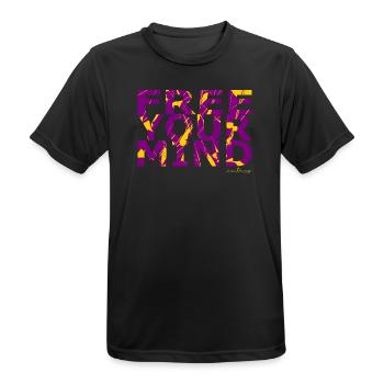 Free Your Mind - Männer T-Shirt atmungsaktiv - Schwarz - Vorne - AI Model Male 178 light (178cm)