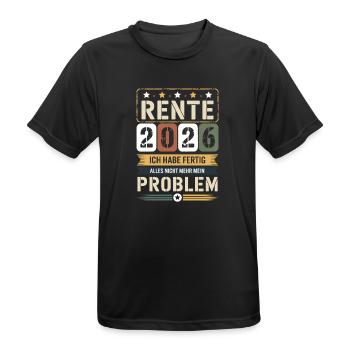 Rente 2026 Ich habe fertig - Männer T-Shirt atmungsaktiv - Schwarz - Vorne - AI Model Male 178 light (178cm)