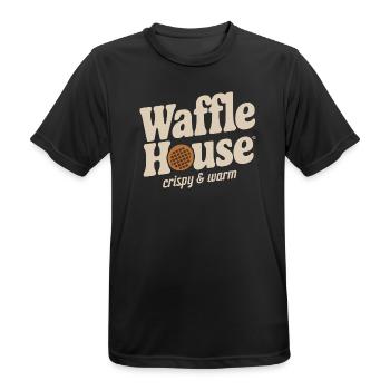 Waffle House – Croustillant et Chaud - T-shirt respirant Homme - noir - Devant - AI Model Male 178 light (178cm)