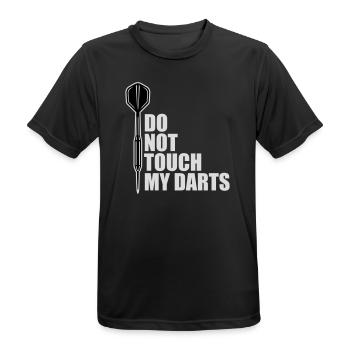 Do Not Touch My Darts Warnung Dartspieler Humor - Männer T-Shirt atmungsaktiv - Schwarz - Vorne - AI Model Male 178 light (178cm)
