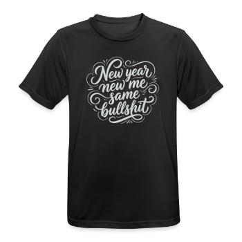 Même conneries du Nouvel An - Drôle de Sarcastic White - T-shirt respirant Homme - noir - Devant - AI Model Male 178 light (178cm)