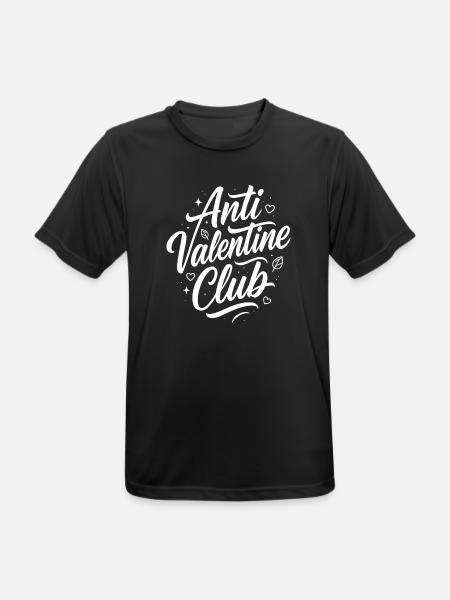 Anti Valentine Club – Single & Stolz - Männer T-Shirt atmungsaktiv - Schwarz