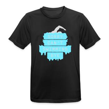 Sorry Can't Swimming Bye Schwimmer Ausrede Humor - Männer T-Shirt atmungsaktiv - Schwarz - Vorne - AI Model Male 178 light (178cm)