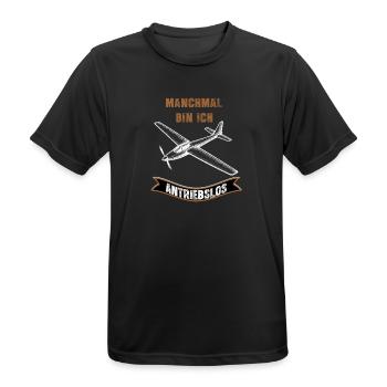 Sometimes I'm a listless airplane - Men's Breathable T-Shirt - black - Front - AI Model Male 178 light (178cm)
