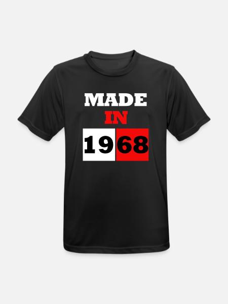 Hergestellt im Geburtstagsjahr 1968 - Männer T-Shirt atmungsaktiv - Schwarz