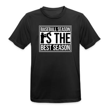 Baseball Season Is The Best Season Fan Spiel Sport - Männer T-Shirt atmungsaktiv - Schwarz - Vorne - AI Model Male 178 light (178cm)