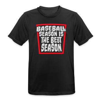 Baseball Season Is The Best Season Fan Spiel Sport - Männer T-Shirt atmungsaktiv - Schwarz - Vorne - AI Model Male 178 light (178cm)