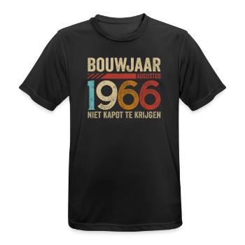 Baujahr August 1966 unzerstörbar - Männer T-Shirt atmungsaktiv - Schwarz - Vorne - AI Model Male 178 light (178cm)