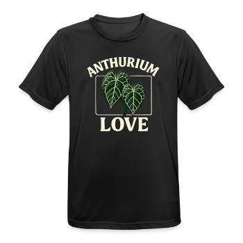 Anthurium Love - Men's Breathable T-Shirt - black - Front - AI Model Male 178 light (178cm)
