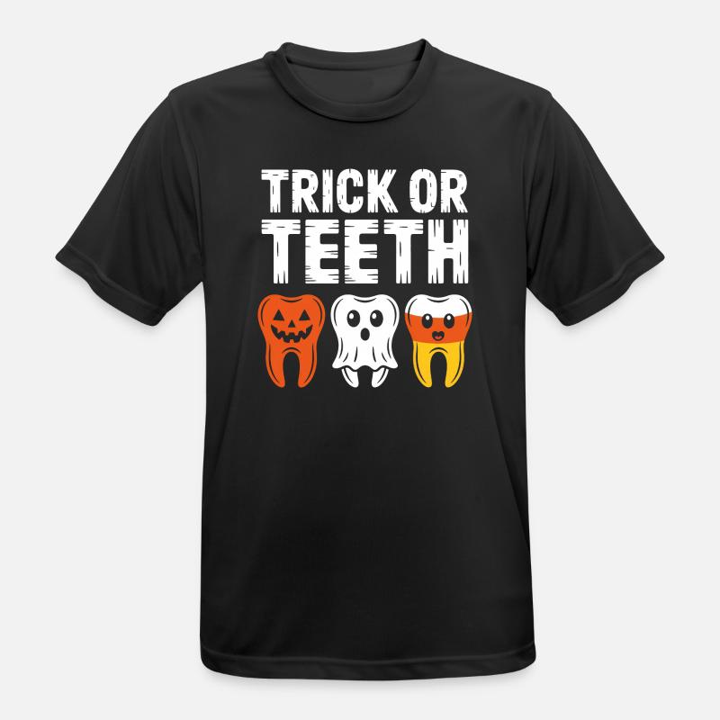 Trick oder Teeth Halloween-Trio - Männer T-Shirt atmungsaktiv - Schwarz