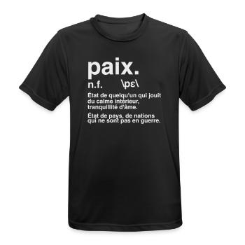 Peace Definition Dictionary Style - Men's Breathable T-Shirt - black - Front - AI Model Male 178 light (178cm)