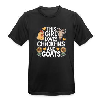 Hühner Ziegen Spruch Huhn Lustiges Hühner Geschenk - Männer T-Shirt atmungsaktiv - Schwarz - Vorne - AI Model Male 178 light (178cm)