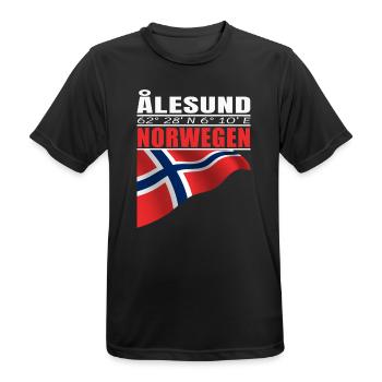 ÅLESUND - Men's Breathable T-Shirt - black - Front - AI Model Male 178 light (178cm)