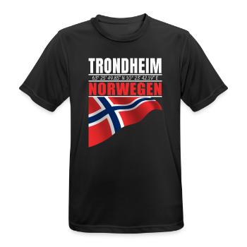 Trondheim - Men's Breathable T-Shirt - black - Front - AI Model Male 178 light (178cm)