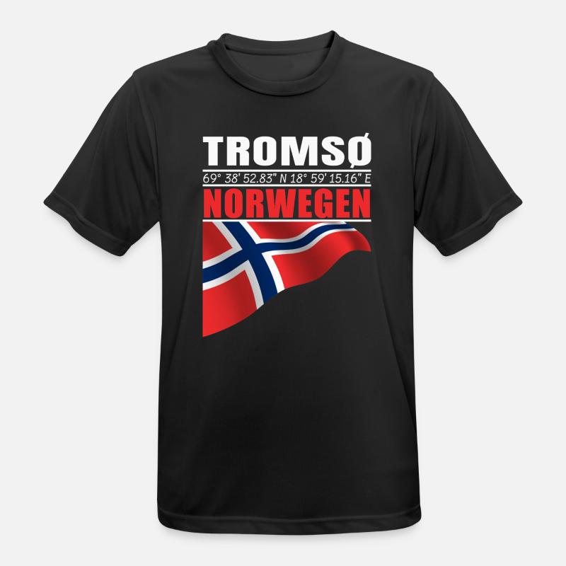 Tromsø - Männer T-Shirt atmungsaktiv - Schwarz