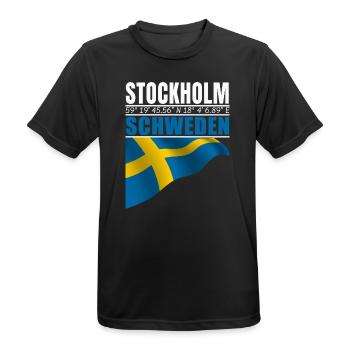 Stockholm - Men's Breathable T-Shirt - black - Front - AI Model Male 178 light (178cm)