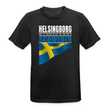 Helsingborg - Männer T-Shirt atmungsaktiv - Schwarz - Vorne - AI Model Male 178 light (178cm)
