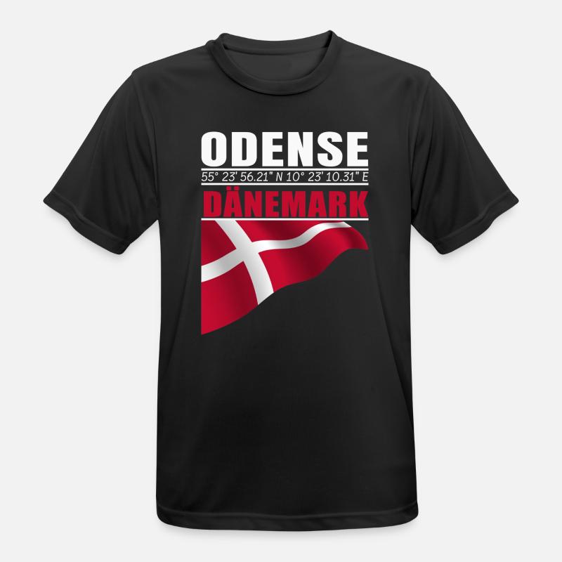 Odense - Männer T-Shirt atmungsaktiv - Schwarz