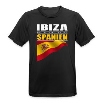Ibiza - Männer T-Shirt atmungsaktiv - Schwarz - Vorne - AI Model Male 178 light (178cm)